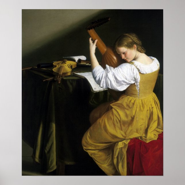 Orazio Gentileschi Lute Player Poster (Framsidan)