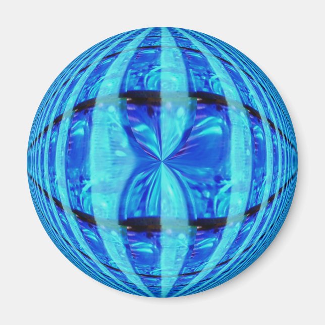 Orb Blue-kylskåp runt Magnet (Framsidan)