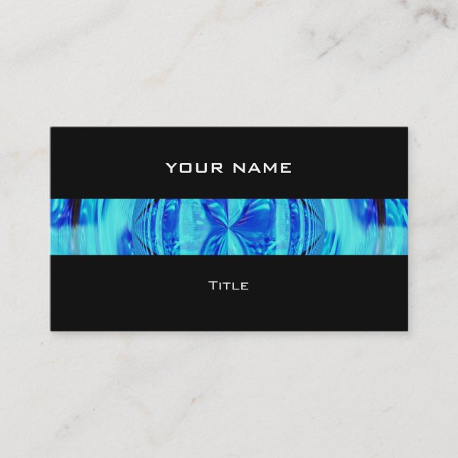 Orb Blue rand affärskort Black back Visitkort (Framsida)