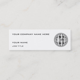 Orb Chrome-affärskort vit smala Mini Visitkort