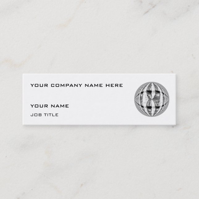 Orb Chrome-affärskort vit smala Mini Visitkort (Framsida)