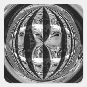 Orb Chrome Black-dekal Fyrkantigt Klistermärke