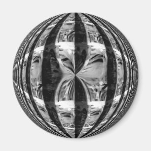 Orb Chrome Black-kylskåp runt Magnet