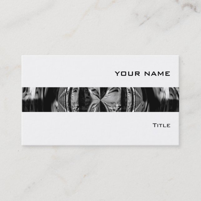 Orb Chrome Black rand affärskort vit Visitkort (Framsida)