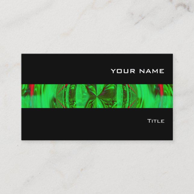 Orb Grönt rand affärskort svart Visitkort (Framsida)