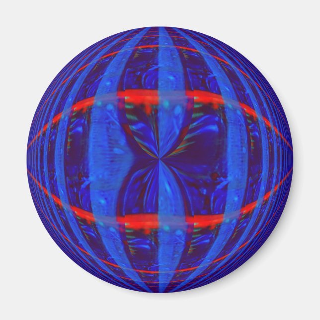 Orb, Mörk blått kylskåp, runda Magnet (Framsidan)