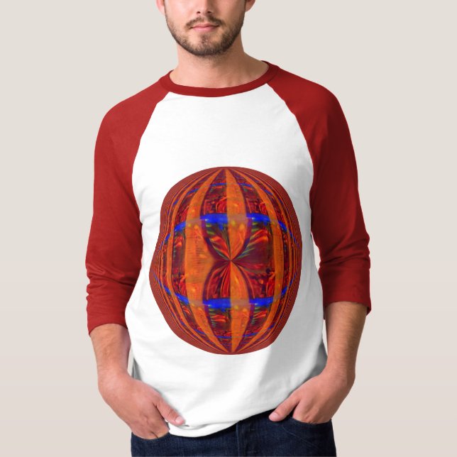 Orb Red Round t-shirt 3/4 sleeve raglan (Framsida)