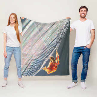 Orb Spider on Web Fleecefilt