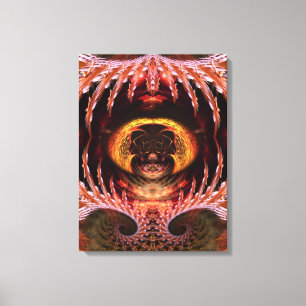 Orb Spirit Träd Fractal Art Fantasy Wrapped Canvas