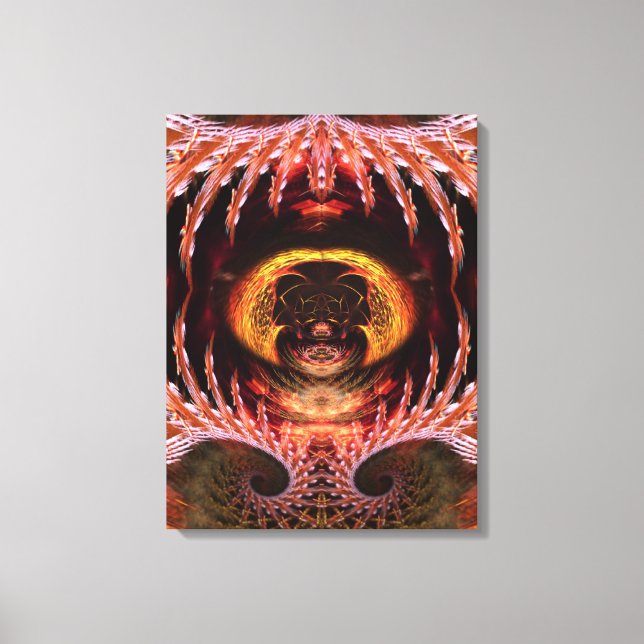 Orb Spirit Träd Fractal Art Fantasy Wrapped Canvas (Framsida)