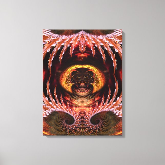 Orb Spirit Träd Fractal Art Fantasy Wrapped Canvas (Framsida)