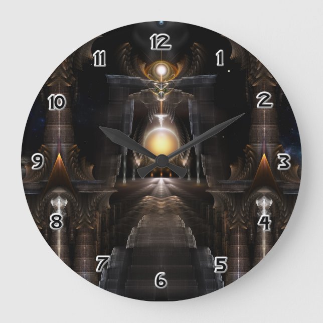 Orb till Acrellis Fractal Art Wall Clock Stor Klocka (Framsida)