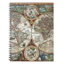 Orbis Terrarum 1594 - berömd världskarta Anteckningsbok