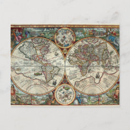 Orbis Terrarum 1594 - Berömdens världskarta Vykort