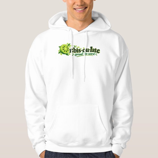 Orbisculate Hoodie Roligt Ordspel Lime Design (Framsida)