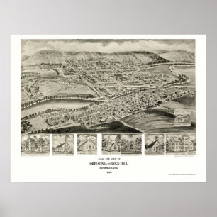 Orbisonia & Sten Backe, PA Panoramic Karta - 1906 Poster