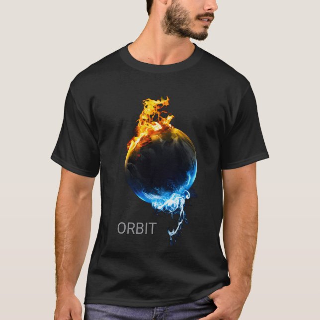 "ORBIT" Elemental Eld och Is Glob Grafik T-Shirt  (Framsida)