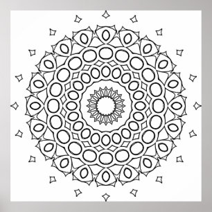 Orbital Cirkulär Mandala med Stjärn Accent Ring Ko Poster