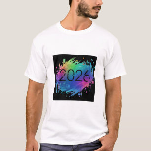 Orbital Dawn: 2026 Nyårs-T-Shirt T Shirt