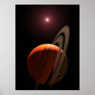 Orbitande av en röd Dwarf Star Poster