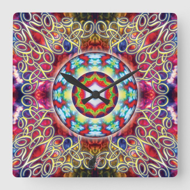 Orbz Kaleid Fyrkantig Klocka (Framsida)