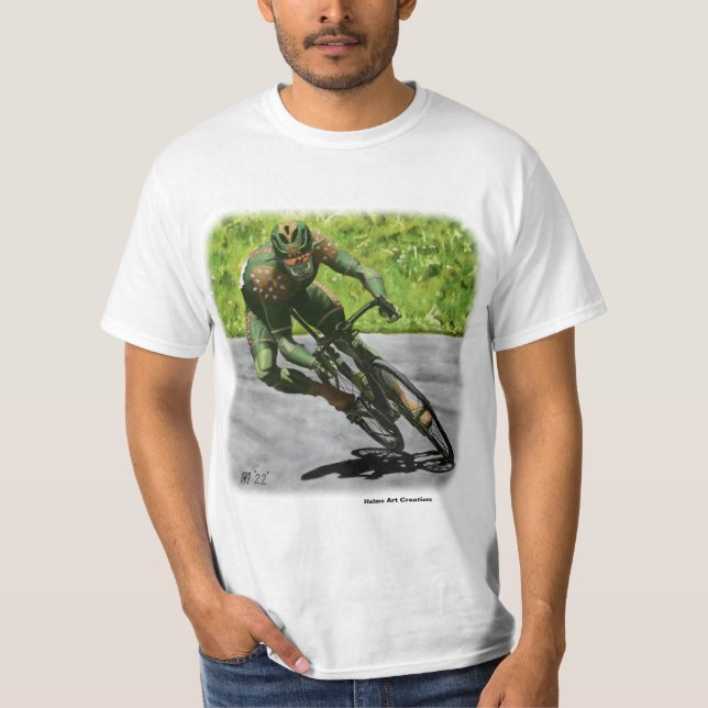 Orc Cyclist Bike Tävla Fantasy Art Shirt T (Framsida)