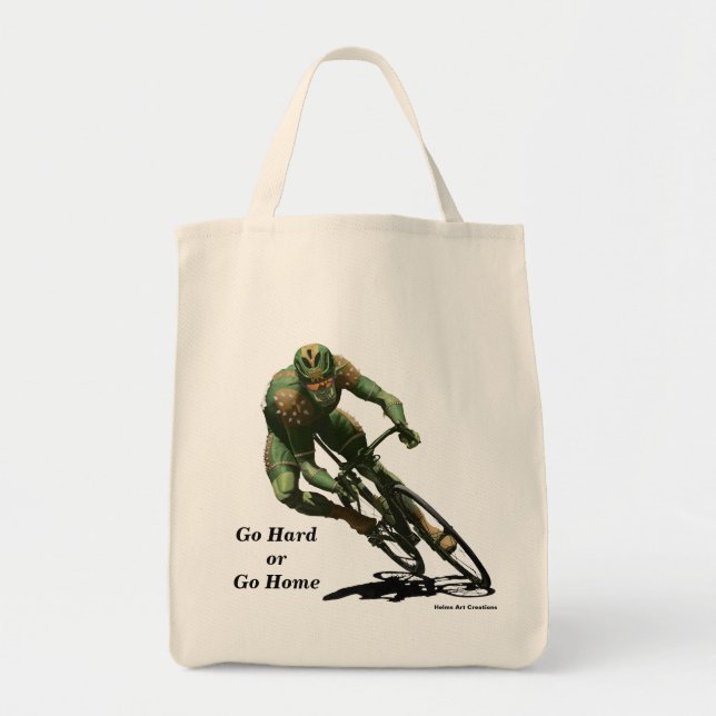 Orc Cyclist Bike Tävla Fantasy Art Tote Bag Tygkasse (Framsidan)