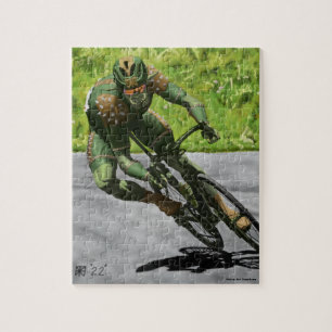 Orc Cyclist Bike Tävla Small Fantasy Art Puzzle Pussel