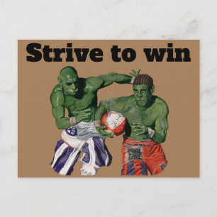 Orc Gladiator Football Fantasy Art Postcard Vykort