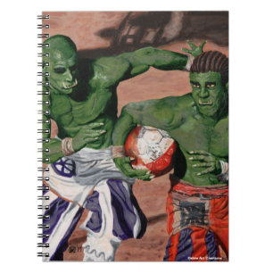 Orc Gladiator Football Fantasy Art Spiral Anteckningsbok