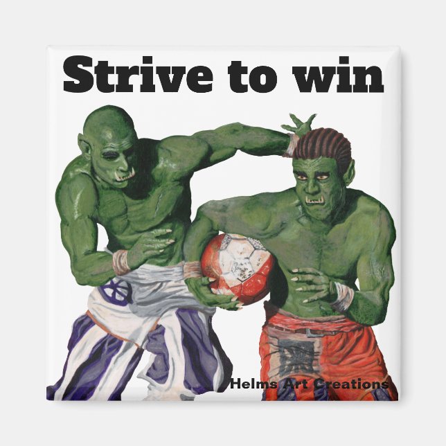 Orc Gladiator Football Sport Fantasy Butnet Magnet (Framsidan)