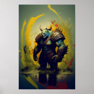 Orc Krigare Fantasy Affisch | Gamer Art 1