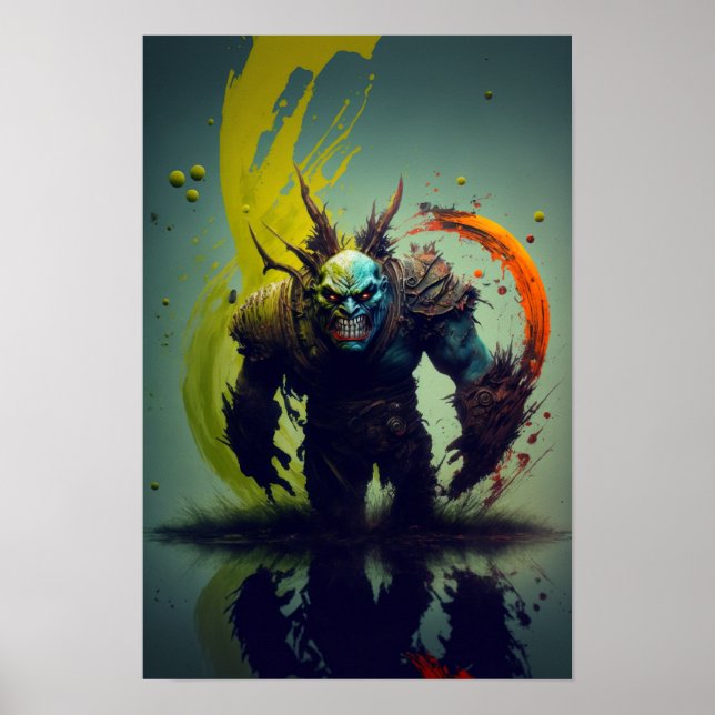 Orc Krigare Fantasy Affisch | Gamer Art 2 (Framsidan)
