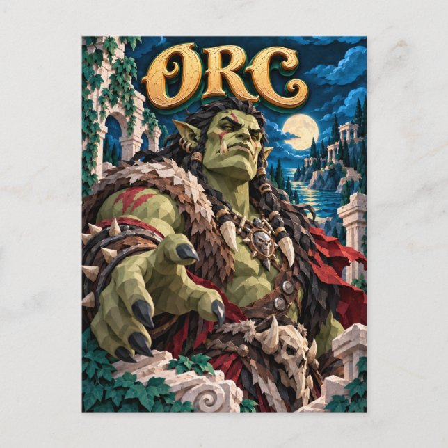 Orc, Pappersklippt Monster Vykort (Framsida)