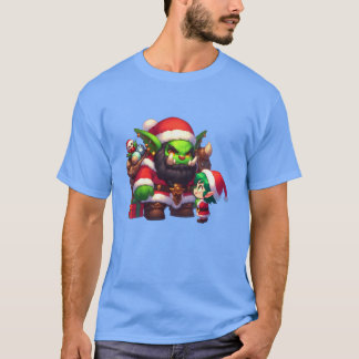 Orc Santa Deliving Presenter till Little Elf T Shirt