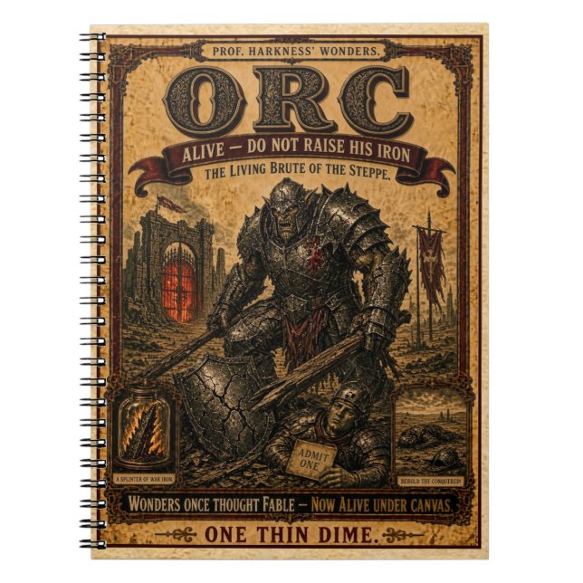 Orc, Vintage Circus Monster Anteckningsbok (Framsidan)