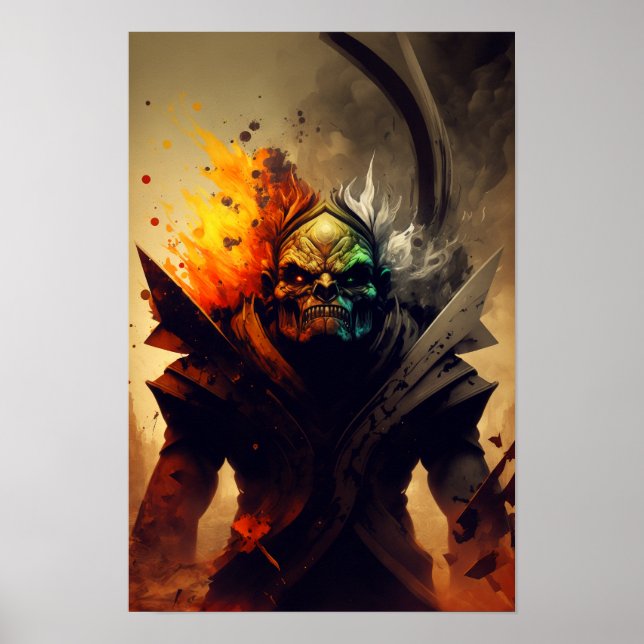 Orc Warlord Fantasy Affisch | D&D Dekor 1 (Framsidan)