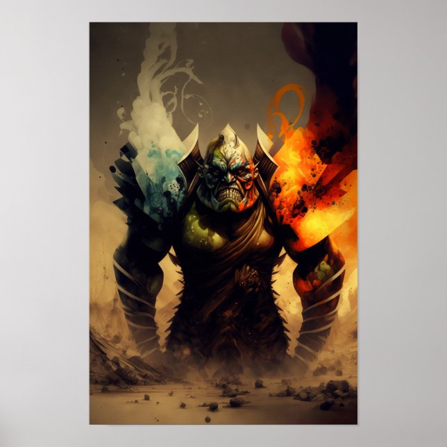 Orc Warlord Fantasy Affisch | D&D Dekor 2 (Framsidan)