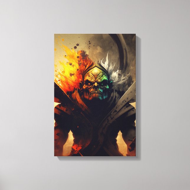 Orc Warlord Fantasy Canvastryck | D&D-gåva (Framsida)