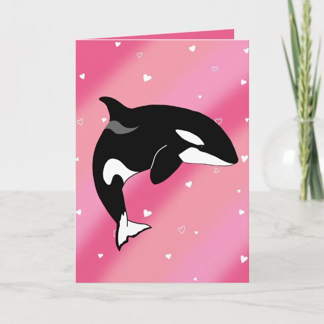 Orca Alla hjärtans dag Tack Kort (Framsida)