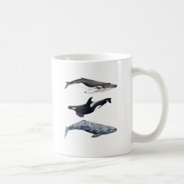 Orca, ballena jorobada y ballena gris kaffemugg