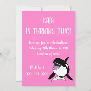 Orca Birthday Inbjudningar