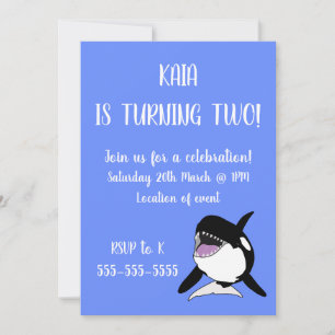 Orca Birthday Inbjudningar
