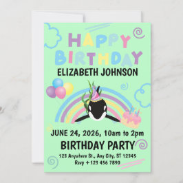 Orca Birthday Invitation in Green Inbjudningar