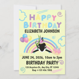 Orca Birthday Invitation in Yellow Inbjudningar