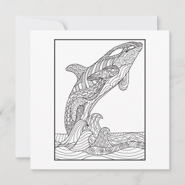 Orca Black and White Card Kort (Framsida)