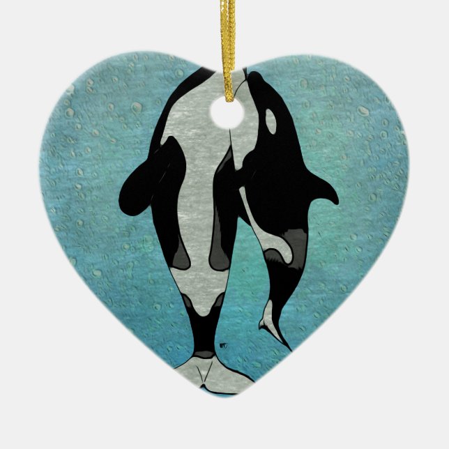 Orca Blue Julgransprydnad Keramik (Framsidan)