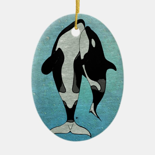 Orca Blue Julgransprydnad Keramik (Framsidan)