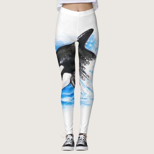 Orca Breaching Leggings (Framsida)