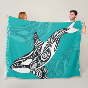 Orca Brygge Teal Fleecefilt